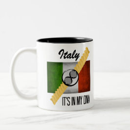 Caneca De Café Em Dois Tons Italia está em minha bandeira italiana Rotini da