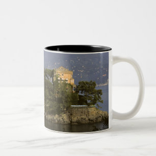 Caneca De Café Em Dois Tons Itália, Portofino. Vida cênica na