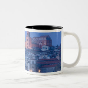 Caneca De Café Em Dois Tons Itália, Sicília, Cefalù, Vista com Duomo a partir