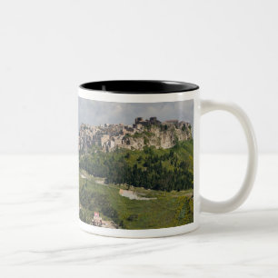 Caneca De Café Em Dois Tons Itália, Sicília, Enna, Calascibetta, Vista da Manh