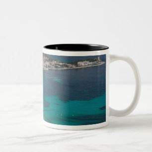 Caneca De Café Em Dois Tons Itália, Sicília, Mondello, Vista da praia a partir