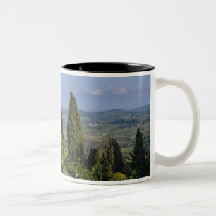 Caneca De Café Em Dois Tons Itália, Toscana, Montepulciano. Vista da