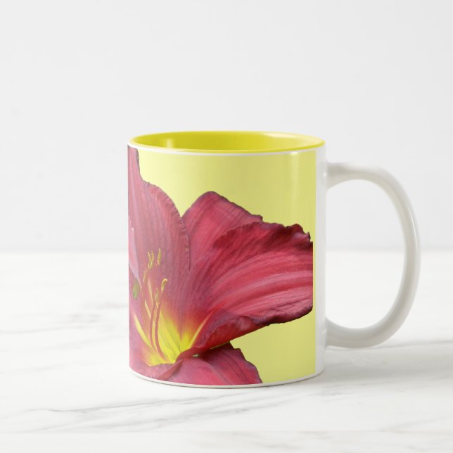 Caneca De Café Em Dois Tons Itens de Coordenada do Red Daylily (Direita)