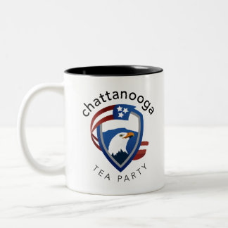 Caneca De Café Em Dois Tons Itens de logotipo da Parte do Chá