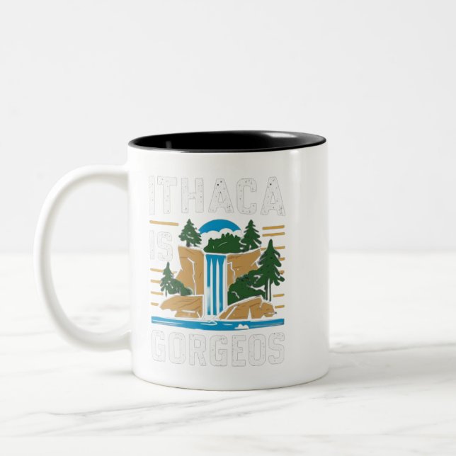 Caneca De Café Em Dois Tons ithaca é gorges  (Esquerda)