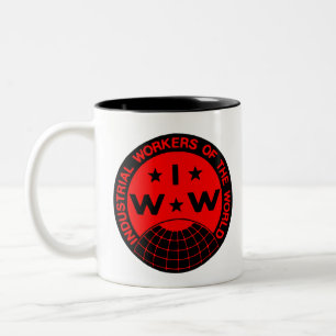 Caneca De Café Em Dois Tons IWW, Wobblies - Uma Grande União De Café De Dois