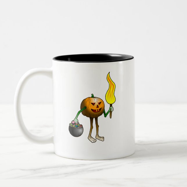 Caneca De Café Em Dois Tons Jack O'lantern no Trick or Treat (Esquerda)