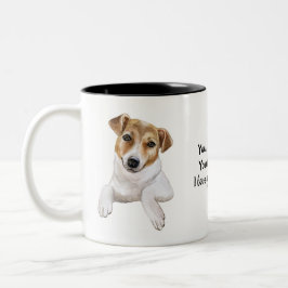 Caneca De Café Em Dois Tons Jack Russell L. Eu te amo Personalizar,
