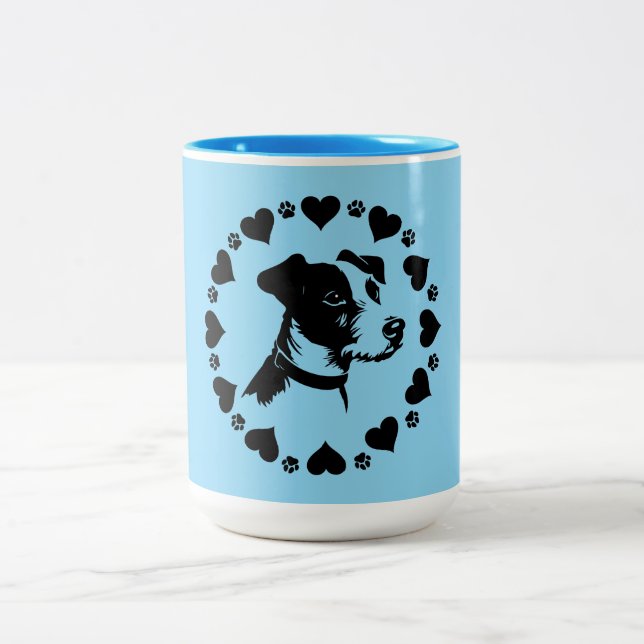 Caneca De Café Em Dois Tons Jack Russell Terrier Dog (Centro)