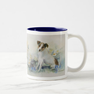 Caneca De Café Em Dois Tons Jack Russell Terrier Watercolor Cog Personalizado