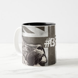 Caneca De Café Em Dois Tons Jack Sindicato do Leão Negro e Branco Orgulhoso #B