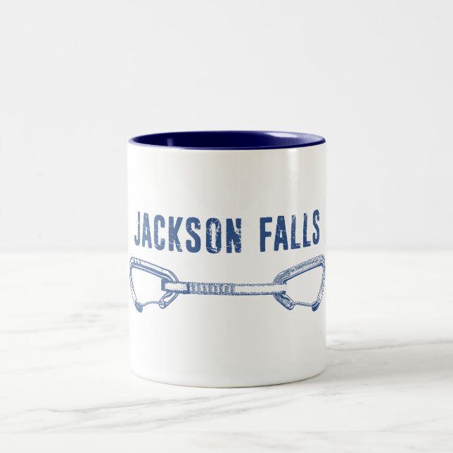 Caneca De Café Em Dois Tons Jackson Falls Illinois Escalada Quickdraw (Centro)