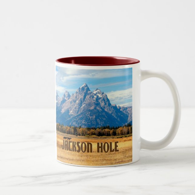 Caneca De Café Em Dois Tons Jackson Hole Wyoming (Direita)