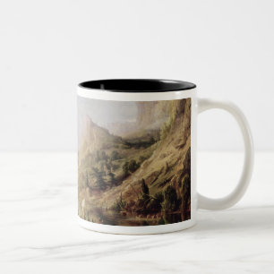 Caneca De Café Em Dois Tons Jacques Cartier que descobre o St. Lawrence