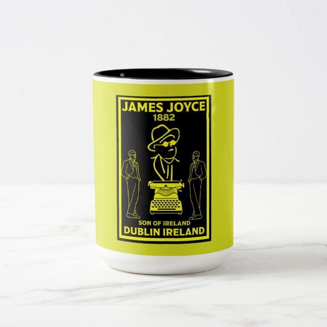 Caneca De Café Em Dois Tons James Joyce Dublin Irlanda (Centro)