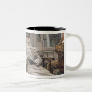 Caneca De Café Em Dois Tons James Tissot que esperam a balsa, c.1878