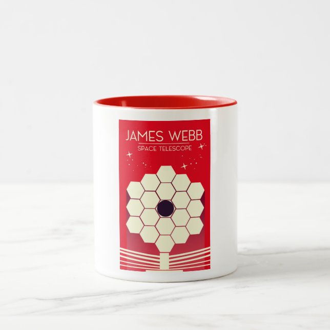 Caneca De Café Em Dois Tons james webb space telescópio, (Centro)