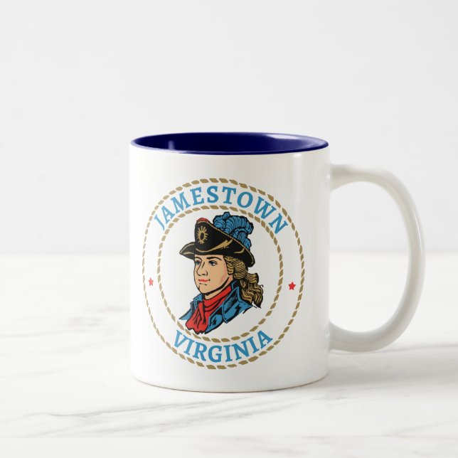 Caneca De Café Em Dois Tons Jamestown Virginia Colonial (Direita)