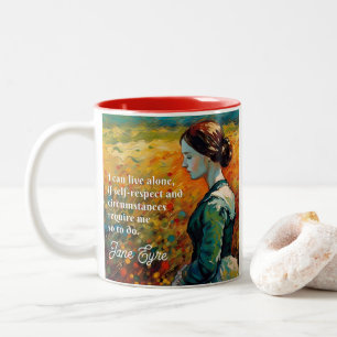 Caneca De Café Em Dois Tons Jane Eyre Cita Estilo Monet
