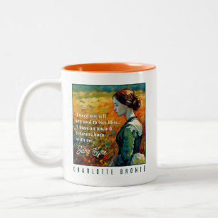 Caneca De Café Em Dois Tons Jane Eyre Cita Estilo Monet