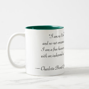 Caneca De Café Em Dois Tons Jane Eyre Feminista Cita Cita Mug Eu Não Sou Pás