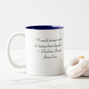 Caneca De Café Em Dois Tons Jane Eyre Preferencialmente Feliz Que Citação Dign