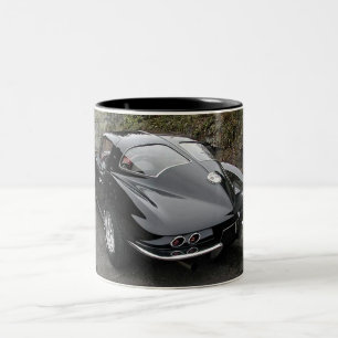Caneca De Café Em Dois Tons Janela Dividir Corvette Preto Clássico