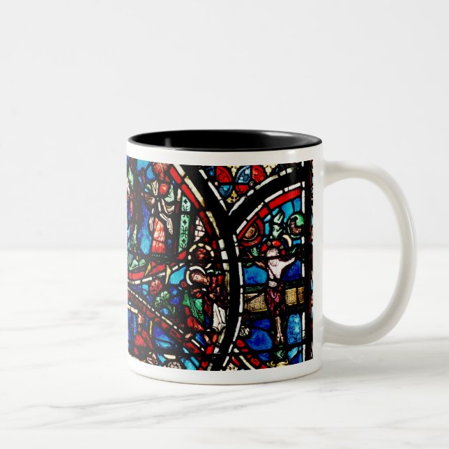 Caneca De Café Em Dois Tons Janela que descreve o bom samaritano (Direita)