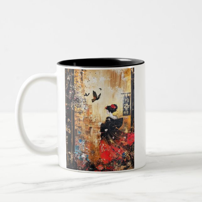 Caneca De Café Em Dois Tons Japanese painting style GEISYA MAG08 (Esquerda)