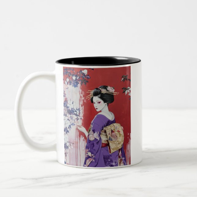 Caneca De Café Em Dois Tons Japanese painting style GEISYA MAG11 (Esquerda)