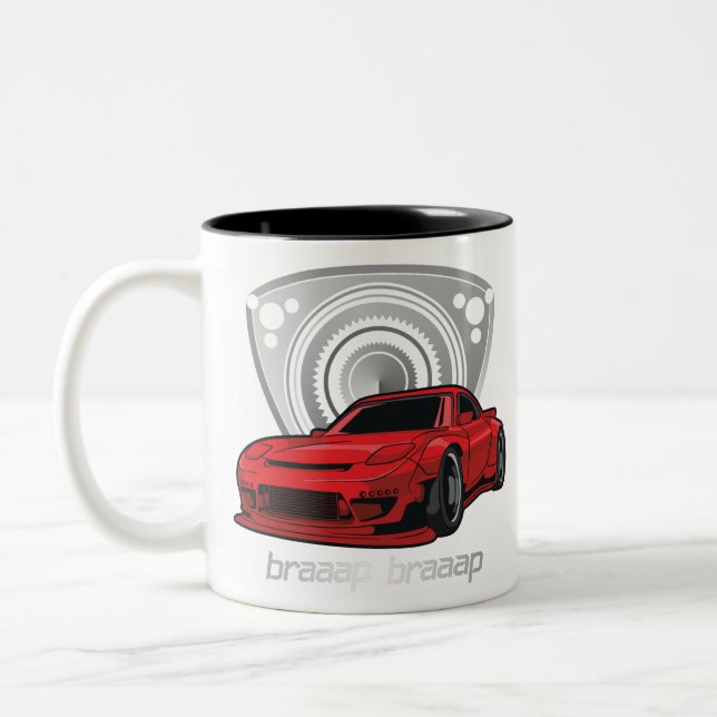 Caneca De Café Em Dois Tons Japão Rotary Mazda RX7 BRAAP (Esquerda)