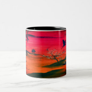 CANECA DE CAFÉ EM DOIS TONS  JAPONÊS LANDSCAPE