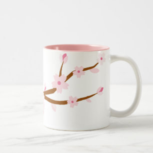 Caneca De Café Em Dois Tons Japonês - Sopro brilhante Sakura Brilhante cor-de-