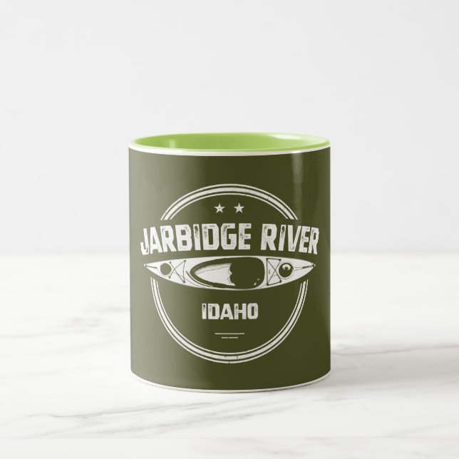 Caneca De Café Em Dois Tons Jarbidge River Idaho Kayaking (Centro)