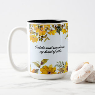 Caneca De Café Em Dois Tons Jardim Amarelo e Sol