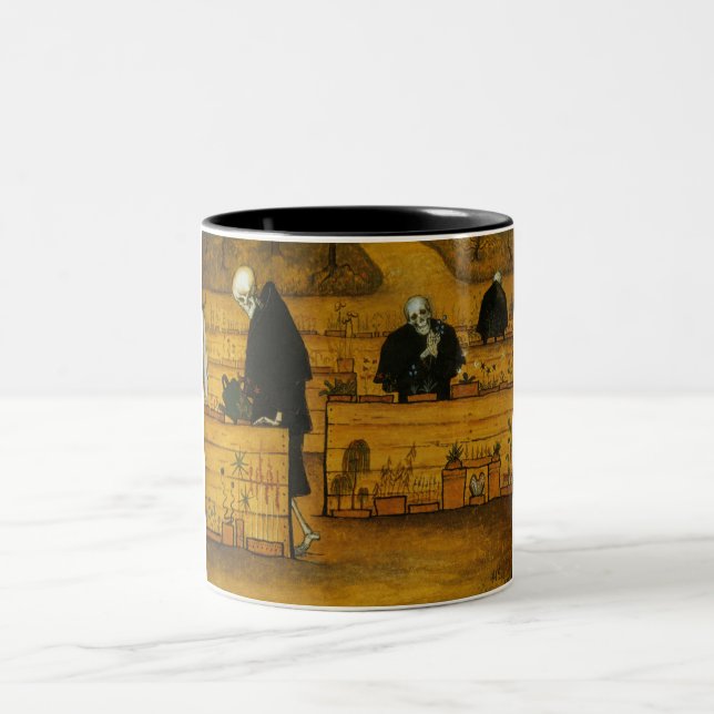 Caneca De Café Em Dois Tons Jardim da Morte (por Hugo Simberg) (Centro)
