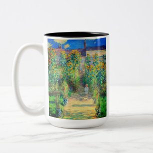 Caneca De Café Em Dois Tons Jardim de Flores de Monet