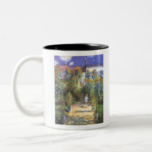 Caneca De Café Em Dois Tons Jardim do Artista de Vetheuil - Claude Monet