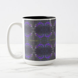 Caneca De Café Em Dois Tons Jardim Floral Roxo