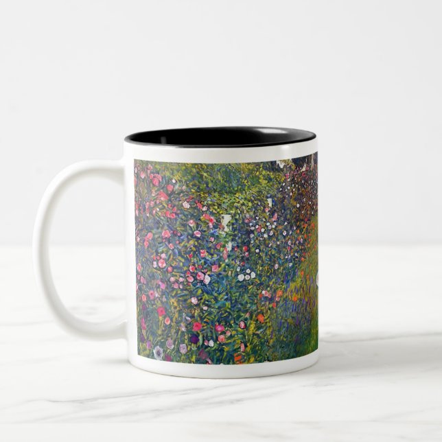 Caneca De Café Em Dois Tons Jardim Italiano Gustav Klimt (Esquerda)