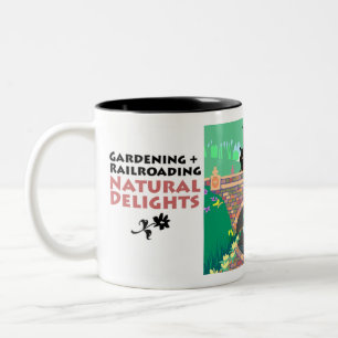 Caneca De Café Em Dois Tons Jardinagem + Railroading