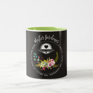 Caneca De Café Em Dois Tons Jardineiro mestre, presentes de jardinagem.
