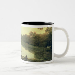 Caneca De Café Em Dois Tons Jardins de Kew: O pagode e a ponte, 1762 (óleo em