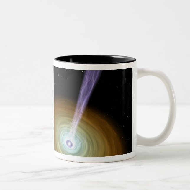 Caneca De Café Em Dois Tons Jatos de material atirando (Direita)