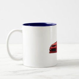 Caneca De Café Em Dois Tons JDM Engine Blueprint Schematics Mechanic Gearhead 