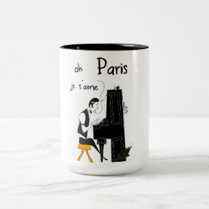 Caneca De Café Em Dois Tons je t'aime Paris