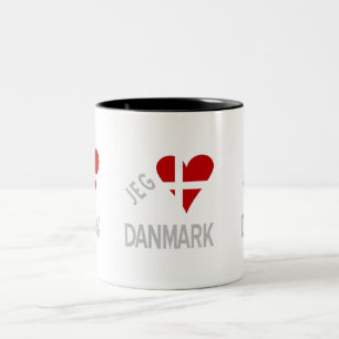 Caneca De Café Em Dois Tons Jeg Elsker Danmark Cinza