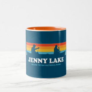 Caneca De Café Em Dois Tons Jenny Lake Grand Teton National Park Canoe