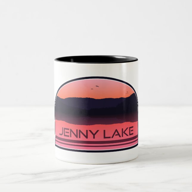 Caneca De Café Em Dois Tons Jenny Lake Grand Teton National Park Red Sunrise (Centro)