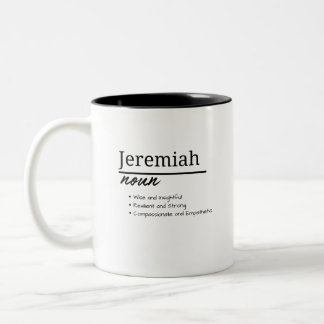 Caneca De Café Em Dois Tons Jeremiah, Definição de Nome Personalizado de Menin